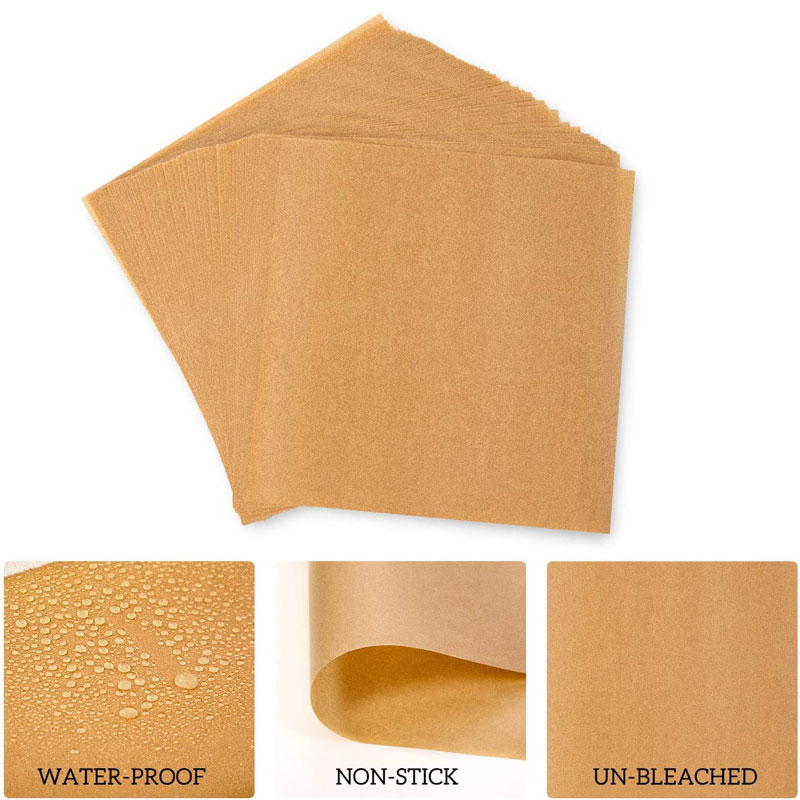 Wholesale Unbleached Parchment Paper Squares Non-Stick Wax Paper Sheets for Separate Burgers Cookies & Other Foods When Storing Freezing