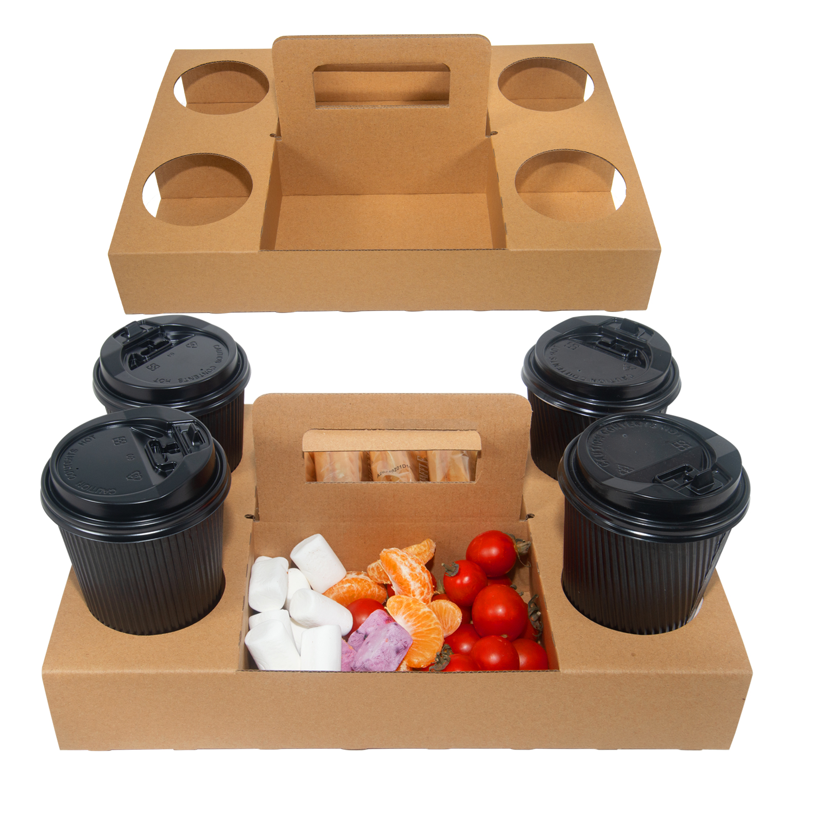 Bulk Eco-friendly Snack Platter Boxes Fruits Waffles Pancakes Grazing Box with Disposable Beverage Cup