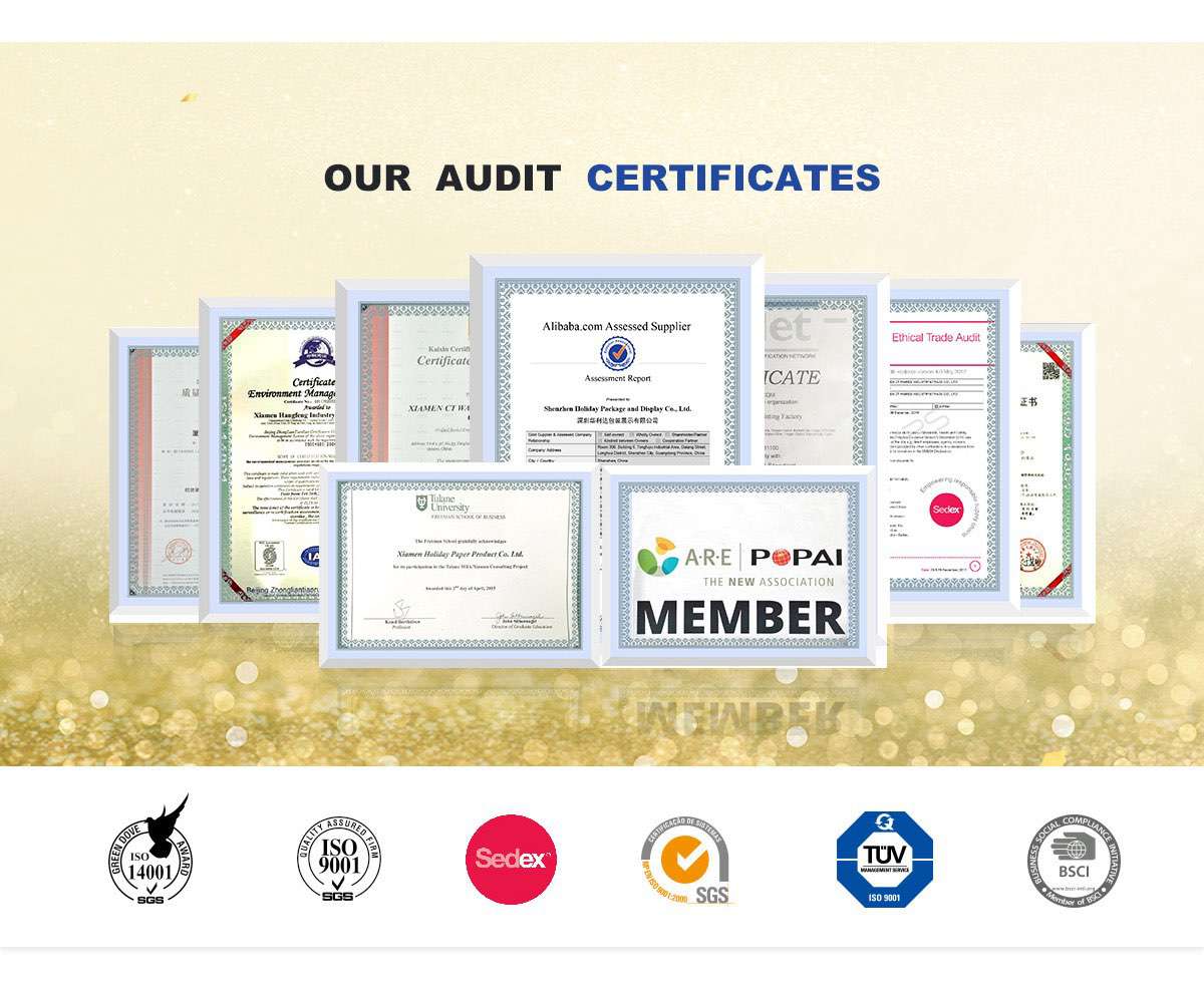 audit certificates of lanshow holiday cardboard display and packaging serive factory in china