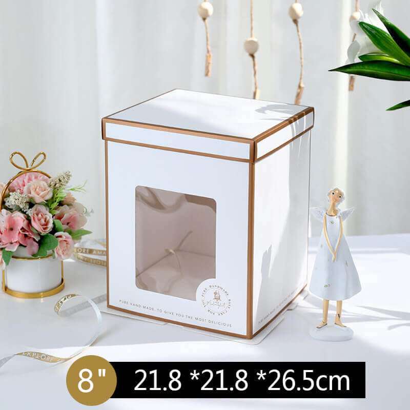 7.White square cake box