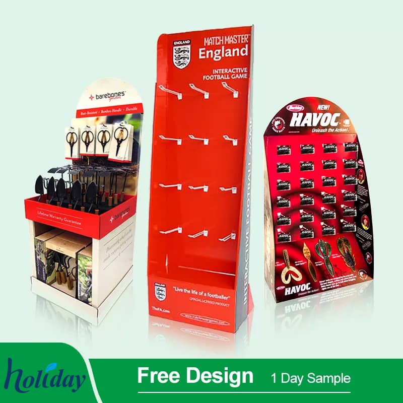 Supermarket Foldable POP Carton Stand Custom Retail Portable POS Cardboard Floor Display Exhibition Stand