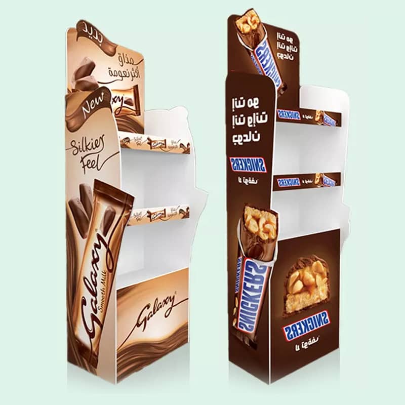 Corrugated Box Advertising Stands Cardboard Bread Display Shelving For Retail