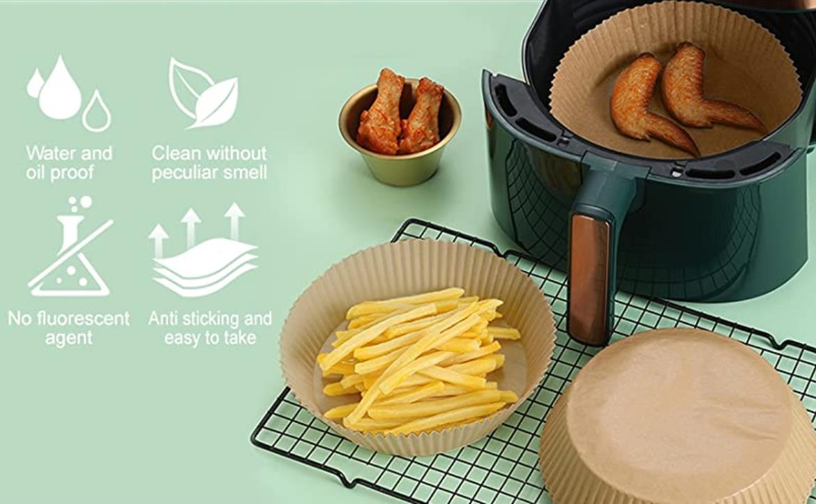 Air Fryer Parchment Paper Liners Round Baking Sheets Non-stick Food Mat For  Oil Absorption, Silicone Coated, Food-grade