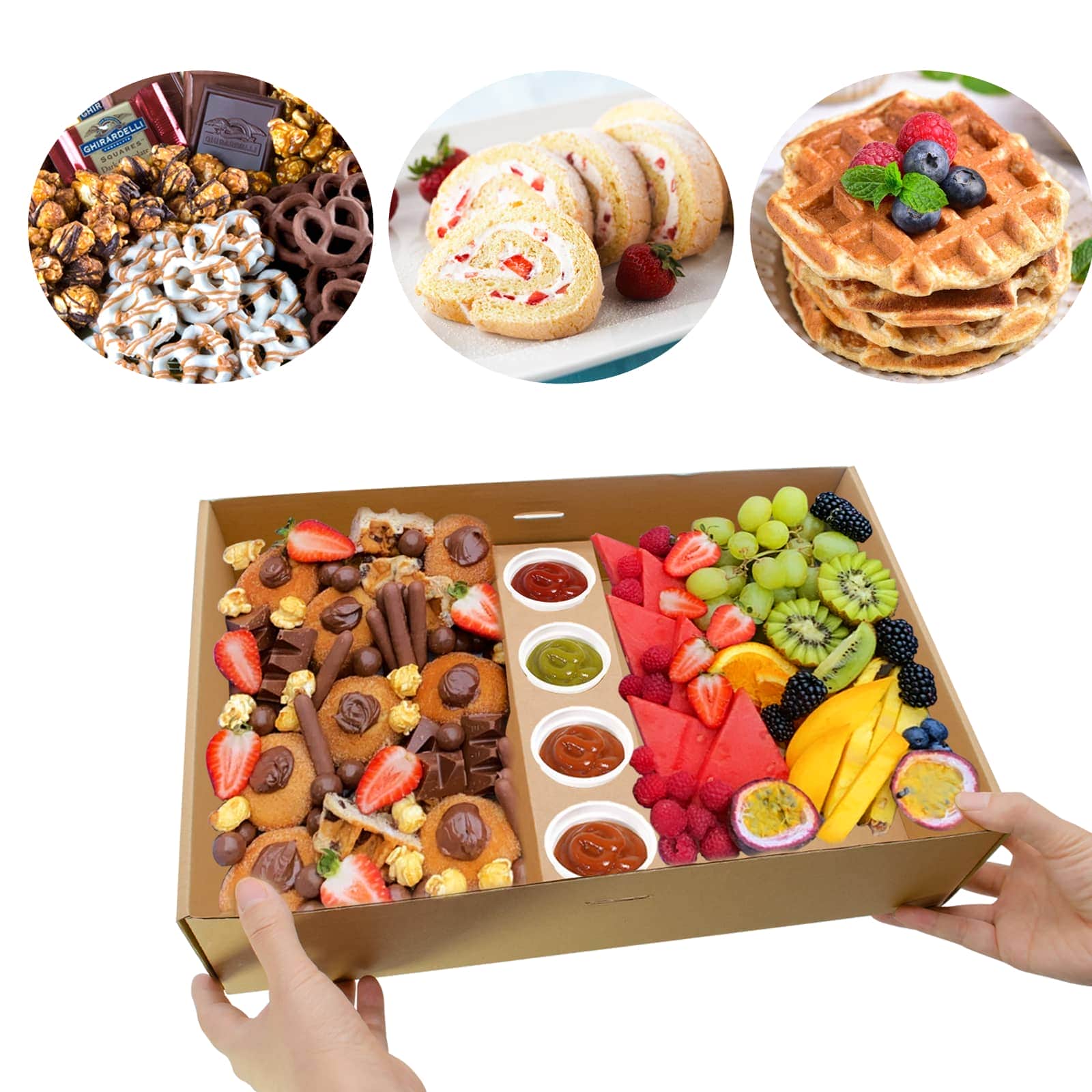 Wholesale Window Lid  Big Grazing Box Catering Paper Grazing Gift Boxes With Flip Lid