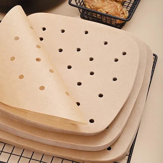 Wholesale Disposable Air Fryer Liners High Temperature Perforated Parchment Paper For Baking Cookies Cooking Air Fryer Grilling 100Pcs