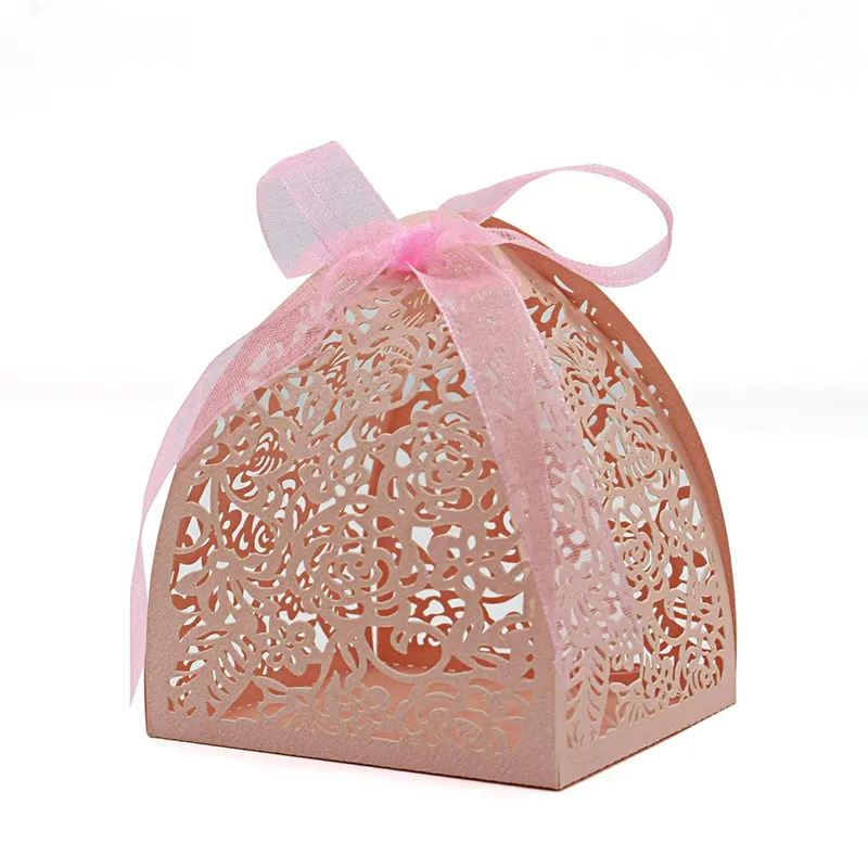 Wholesale Eco Friendly Bridal Shower Anniversary Birthday Party Gift Luxury Gridding Shape Candy Sweet Box Wedding Supplies