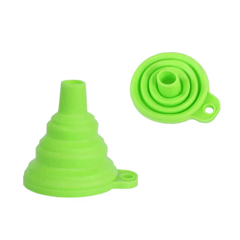 Holidaypac 1pcs Silicone Collapsible Food Funnel, Kitchen & Outdoor BBQ Seasoning Replacement Container Funnel