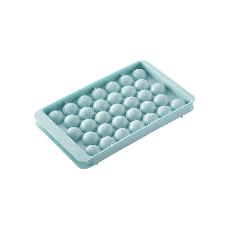 Holidaypac 2 Tier Ice Cube Trays 33 Grids Round Ice Cube Tray Set, Household Ice Cube Maker, Homemade Plastic Ice Hockey Mold With Lid, Flexible Food Grade Ice Cube Mold, Ice Trays For Freezer, Ice Cube Maker