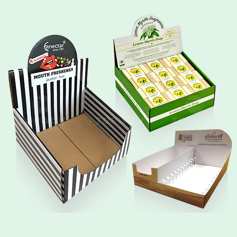 Custom Snack Candy Chocolate Bar Retail Counter Top Display Shelf Ready Paper Packaging Box