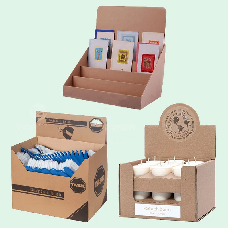 Custom Packaging Paper Cardboard Retail Countertop Product Kraft Paperboard Counter Top Display Box