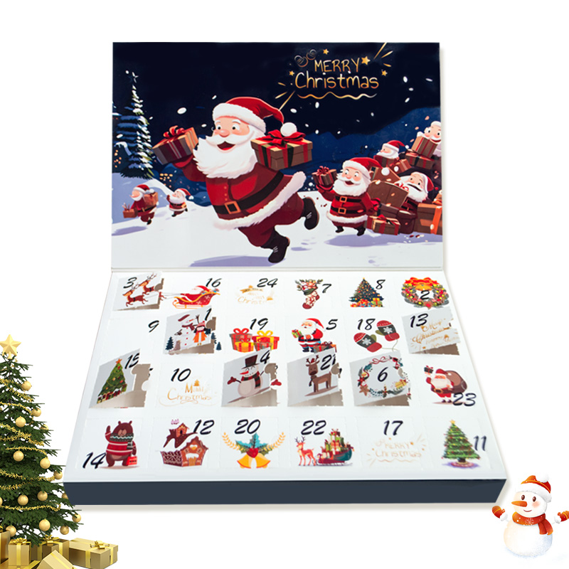 Christmas Countdown Calendar Gift Box Countdown Blind Box 24 Empty Box Packaging Birthday Candy Box Christmas Blind Box