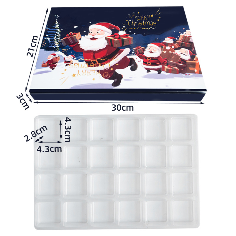 Christmas Countdown Calendar Gift Box Countdown Blind Box 24 Empty Box Packaging Birthday Candy Box Christmas Blind Box