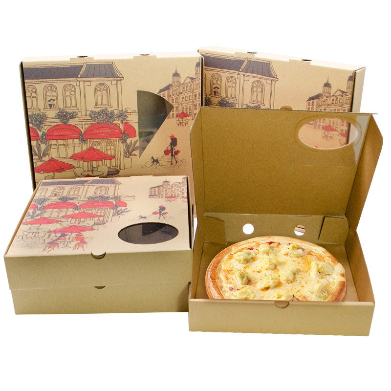 Food grade Kraft paper pizza packaging box Blank box 10