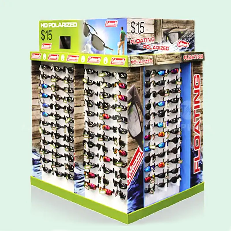 High Quality Supermarket Retail Eyeglasses Display Stand Cardboard Pop Pallet Display Rack Sunglasses Display Stand