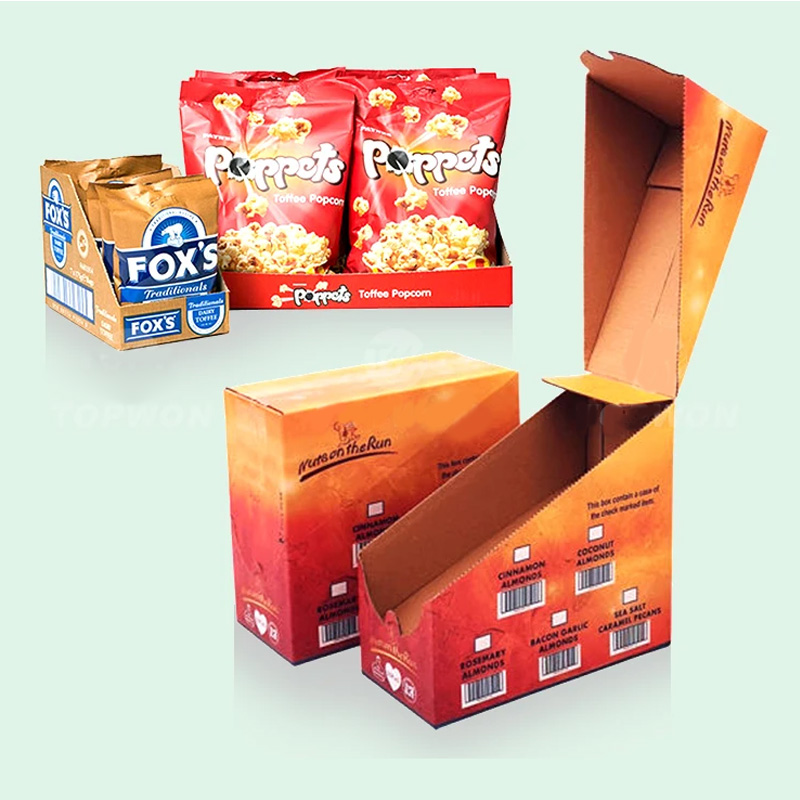 Custom Logo Cardboard Counter Display Boxes For Candy Snack Energy Bar Chocolate Bar Box