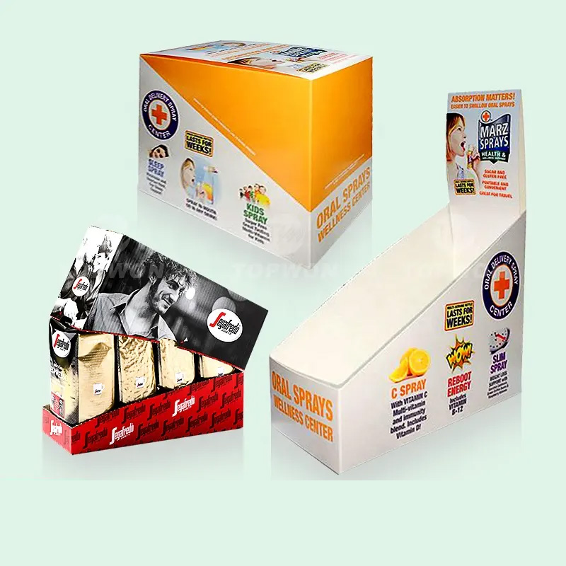 Custom Supermarket Retail Store Paper Display Box Packaging Cardboard Counter Display Box Notebook Book Cardboard Display Box