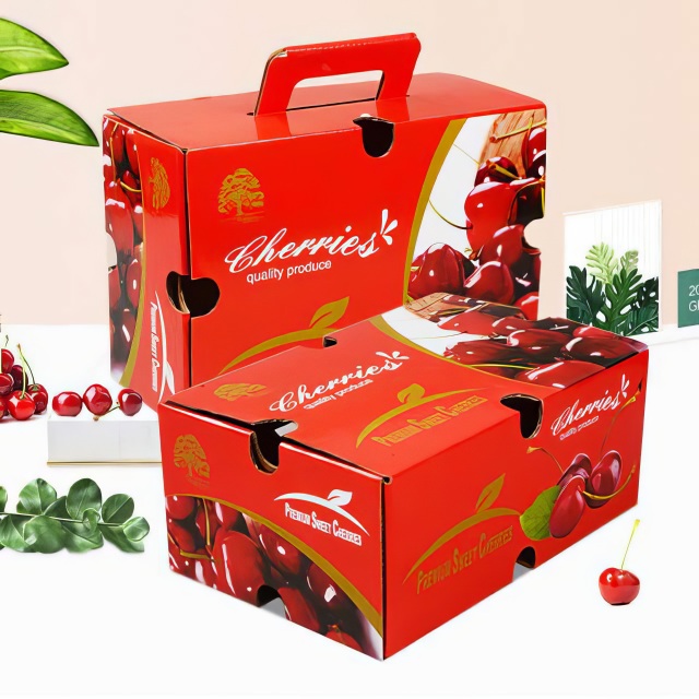 Custom Wholesale Cherries Box 1-2.5kg Cardboard Fresh Fruits Packaging Boxes