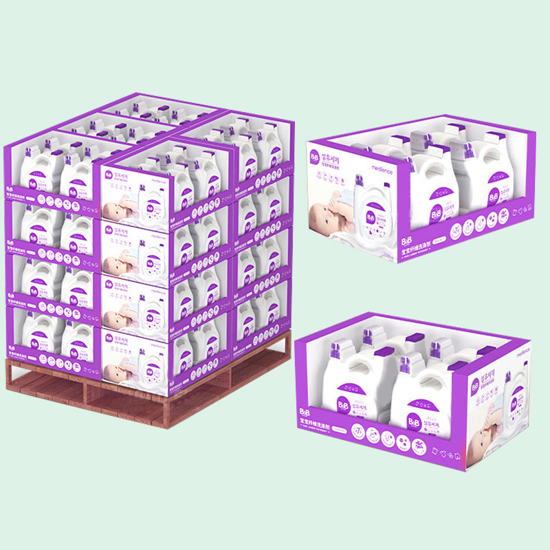 Holidaypac Paper Display Promotional Cardboard  Display Stand Paper laundry detergent Display Box Pdq Stackable Trays