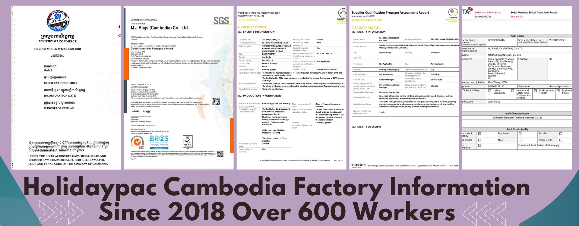 Holidaypac Cambodia Factory Information