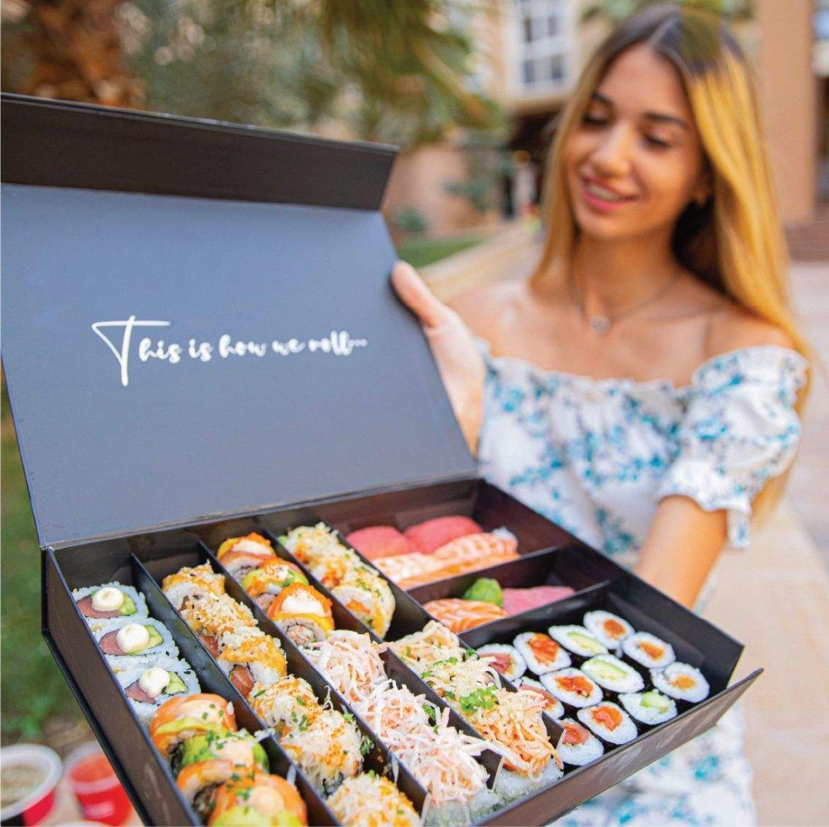 Customized Printing High Quality Food Grade Disposable  Paper Sushi Box