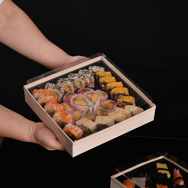 Wholesale Disposable Wooden Sushi Packaging Box