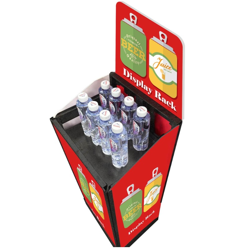 Custom Pop Up Spring-loaded Metal Steel Floor Stand Beverage Display