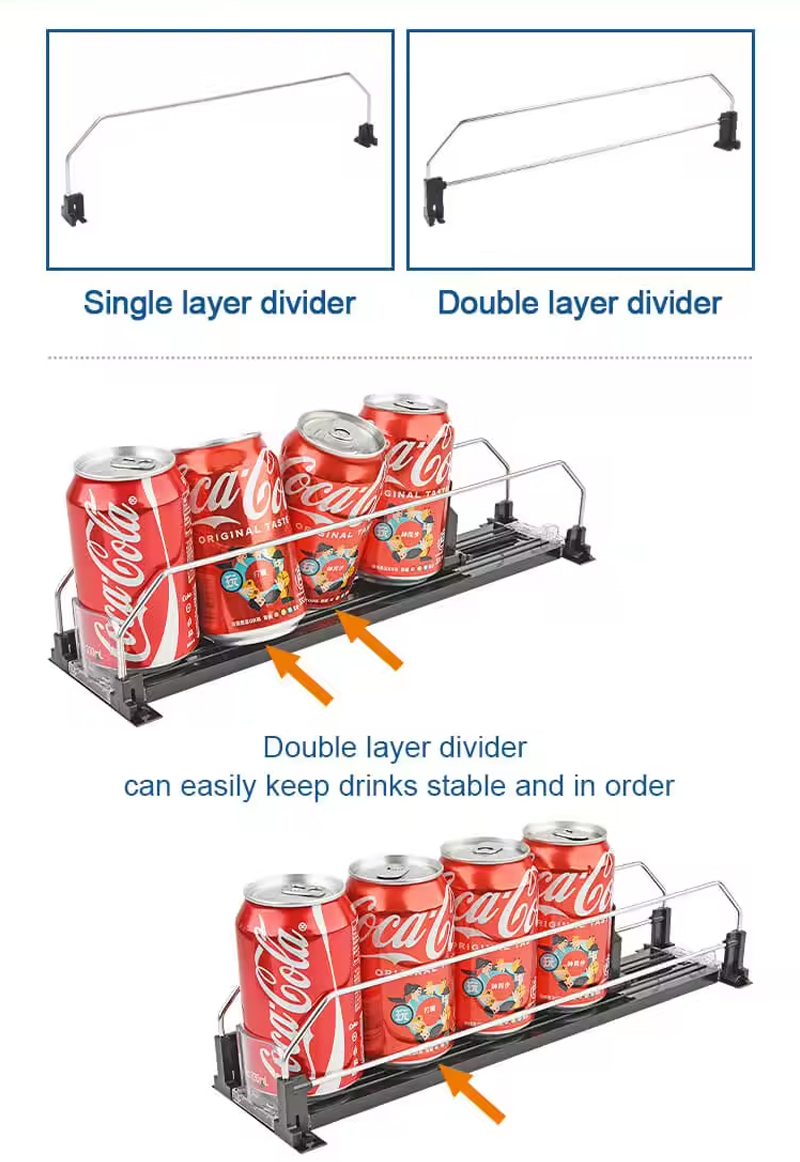 Bottle Drink Shelf Pusher Glide Tray