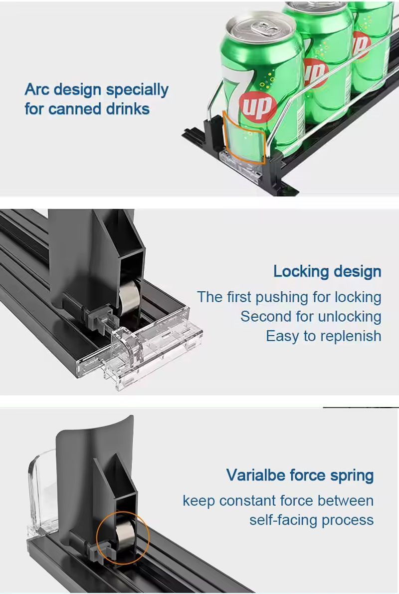 Bottle Drink Shelf Pusher Glide Tray