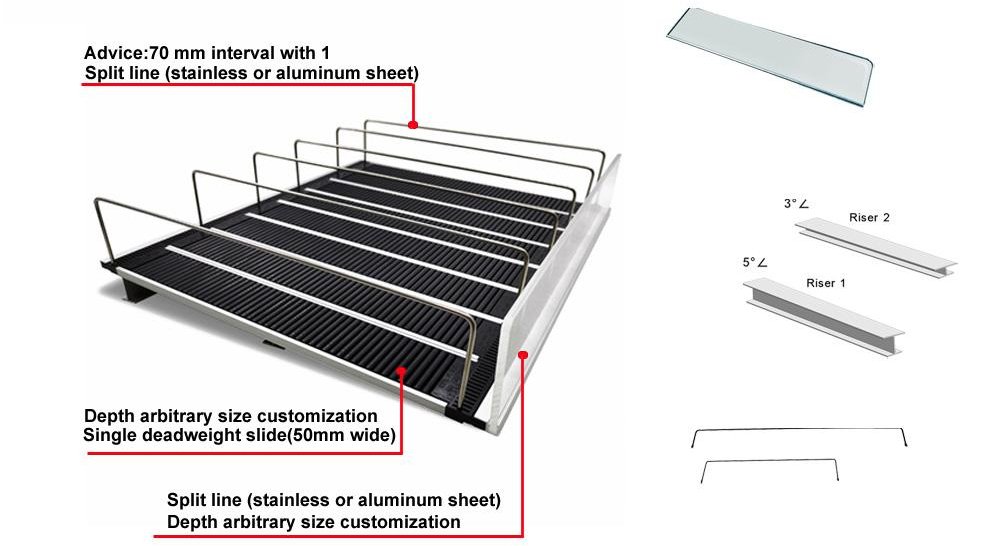 Gravity Feed Roller Shelf for Freezer Shelf