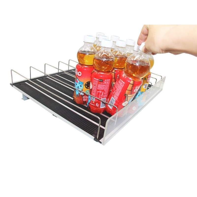 Glides Flex Spring Sliding Gravity Feed Bottle Beverage Shelf
