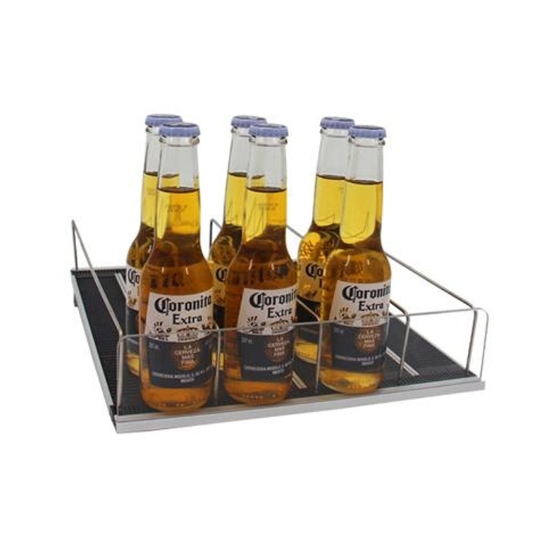 Stores Beverage Fridge Tilt And Gravity Flow Roller Sliding Shelf