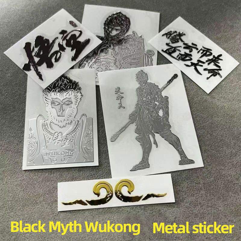 Custom Black Myth Wukong Surrounding Metal Stickers for Mobile Phone Computer Decoration