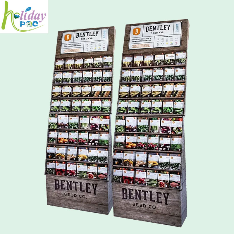 Custom 48 Pockets Cardboard Seed Display Racks