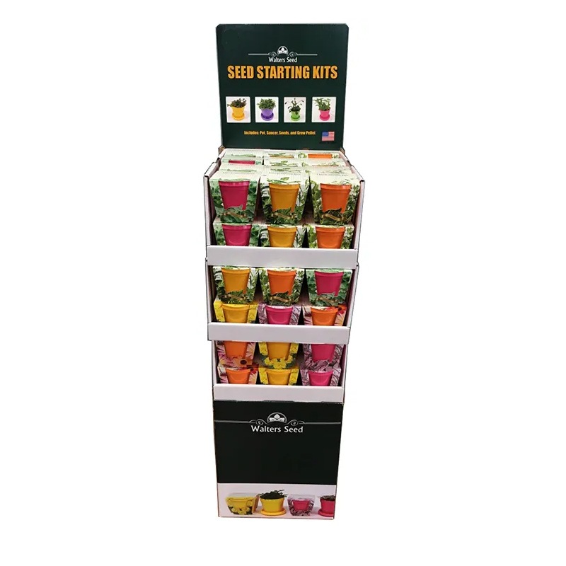 Custom 48 Pockets Cardboard Seed Display Racks