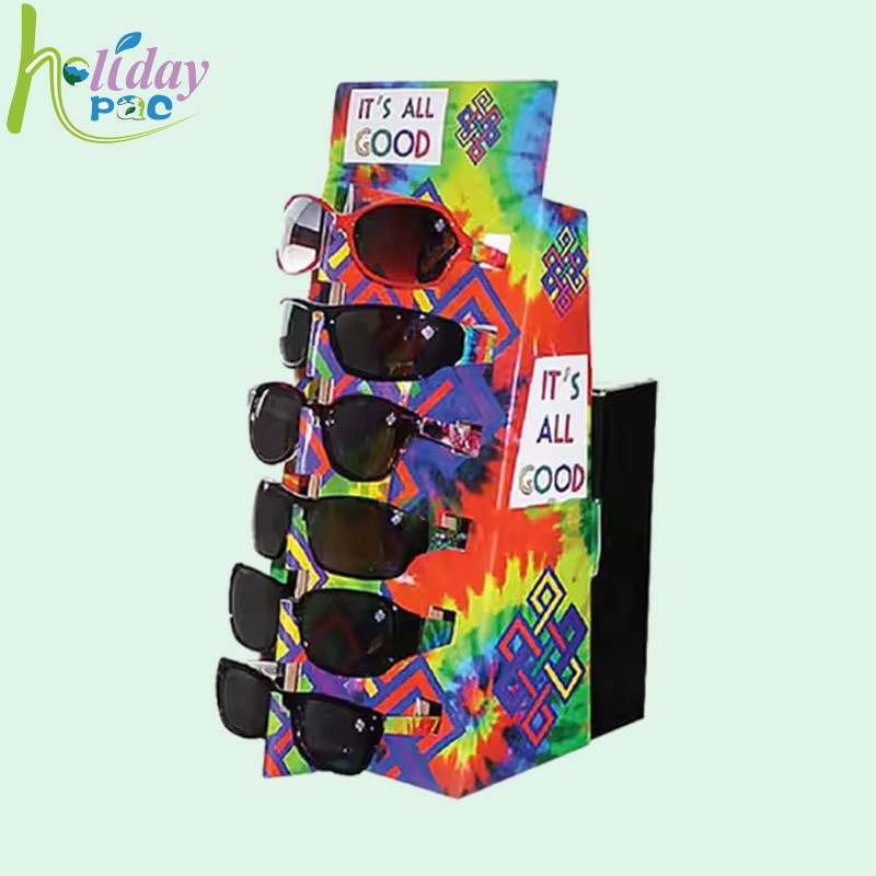 Holidaypac Custom Hanging Eyewear Cardboard Counter Display Racks for Retail