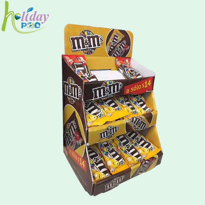 Custom M&M Chocolate Counter Shipper display stand