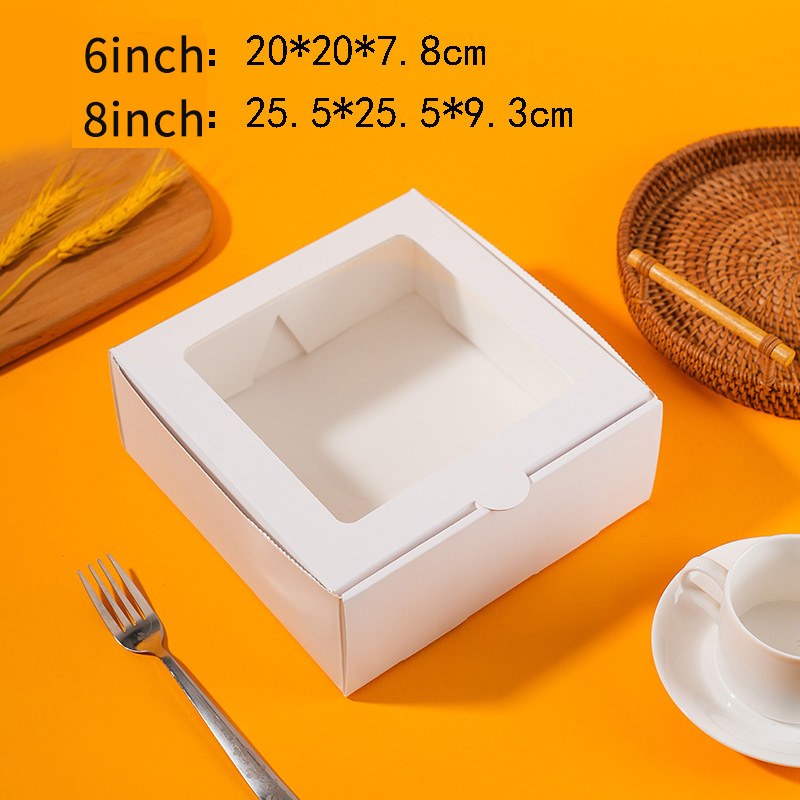 Custom Clear Window White Cake Cardboard Paper Baking Boxes