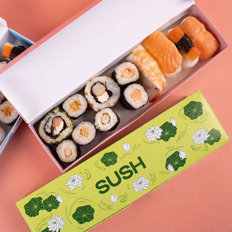 Custom Portable Sushi Takeaway Box with Handle - Holidaypac