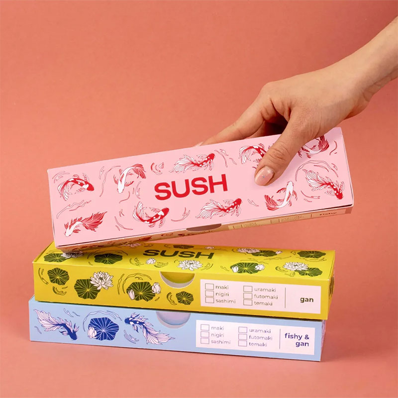 Custom Portable Sushi Takeaway Box with Handle - Holidaypac