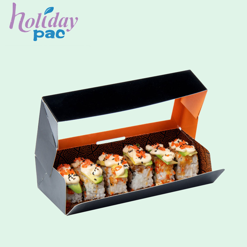 Custom Disposable Rectangular To Go Sushi Box with PET window - Holidaypac