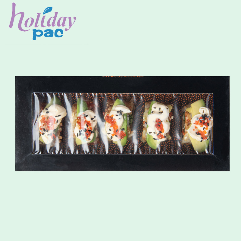 Custom Disposable Rectangular To Go Sushi Box with PET window - Holidaypac