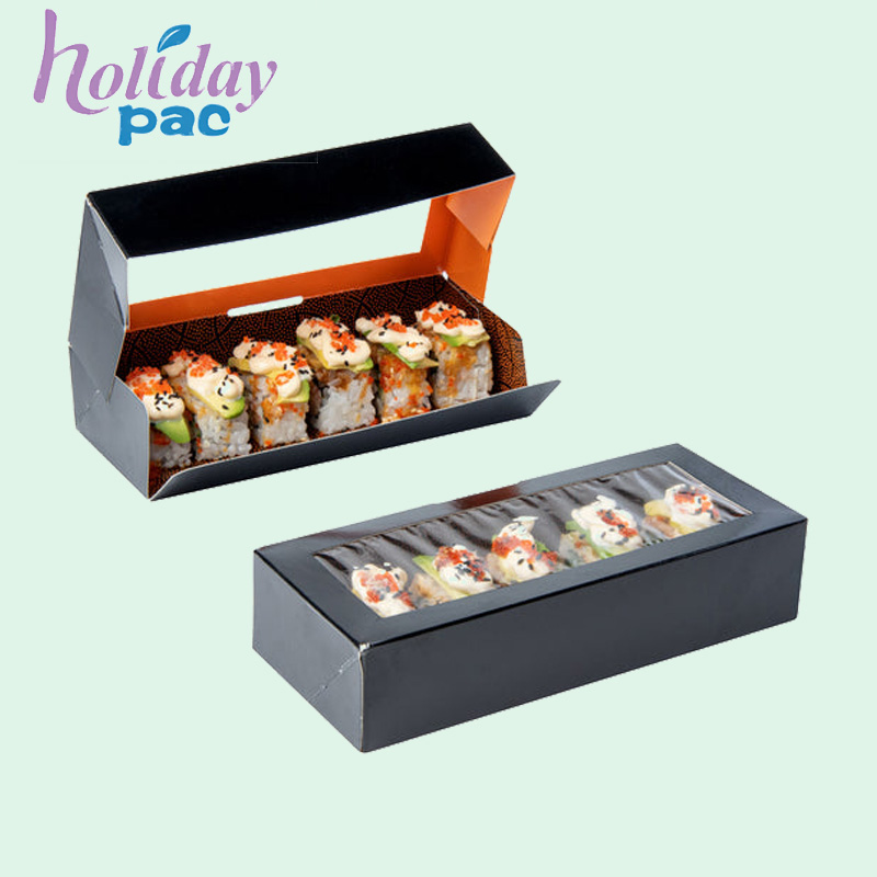 Custom Disposable Rectangular To Go Sushi Box with PET window - Holidaypac