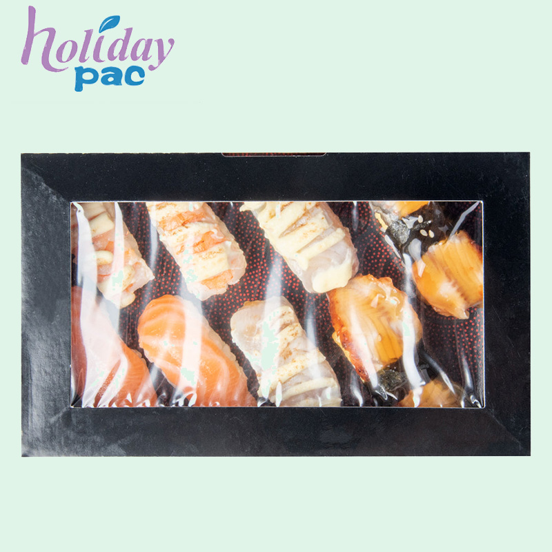 Custom Disposable Rectangular To Go Sushi Box with PET window - Holidaypac