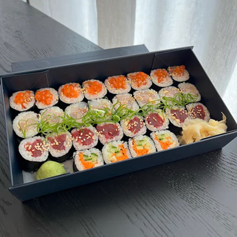 Customized Delivery Sushi Bento Magnetic Paper Box with Insert for Sauce Cups -Holidaypac