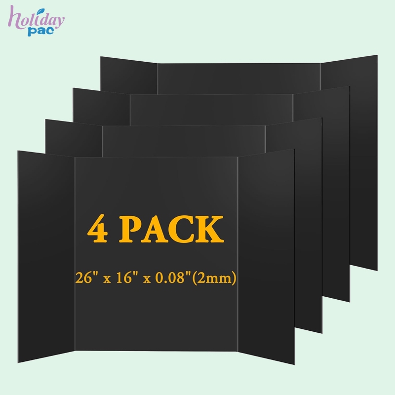 Custom Black Tri Fold Cardboard Poster Presentation Boards