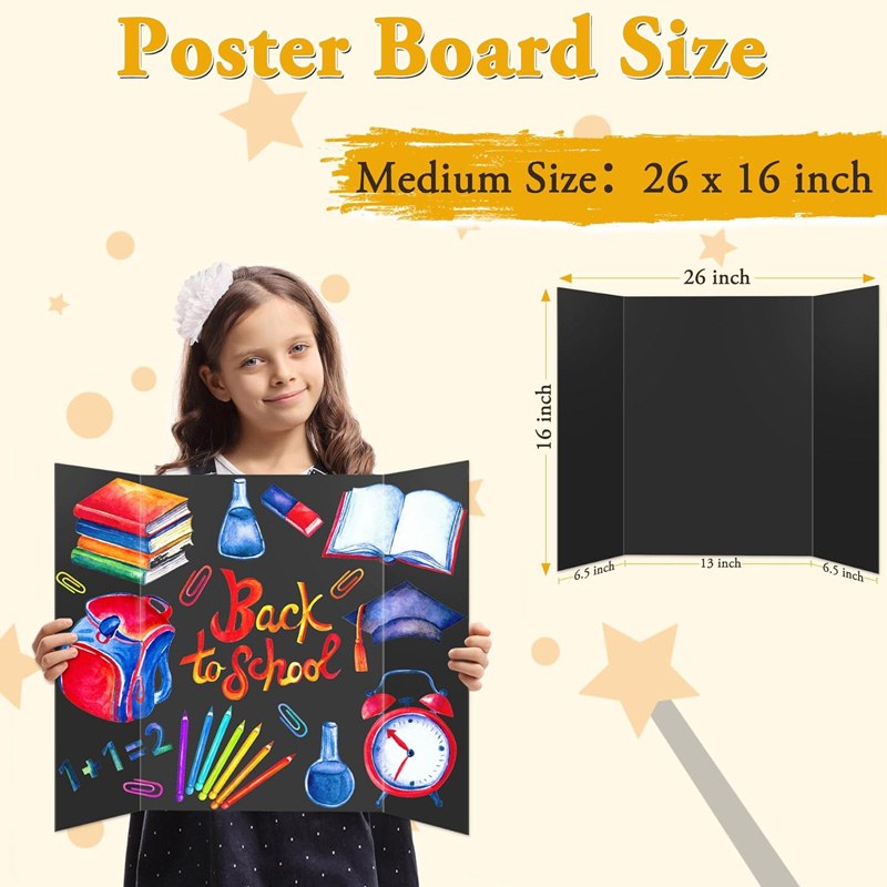 Custom Black Tri Fold Cardboard Poster Presentation Boards