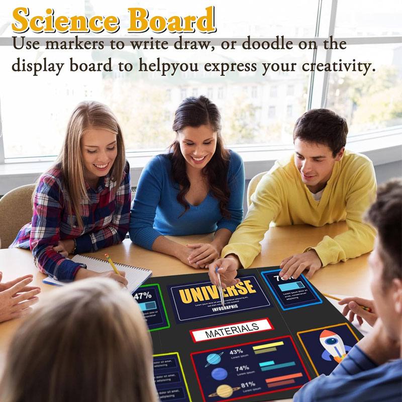 Custom Black Tri Fold Cardboard Poster Presentation Boards