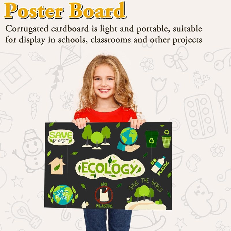 Custom Black Tri Fold Cardboard Poster Presentation Boards