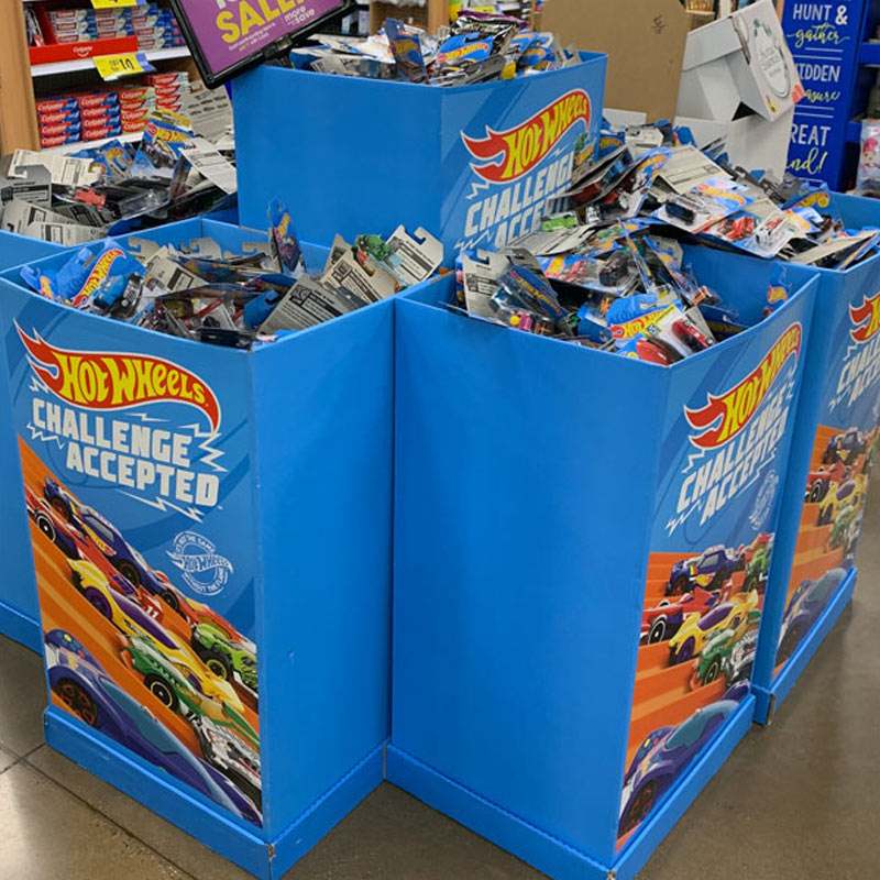 Custom Hot Wheels Dump Bins for Retail - Holidaypac