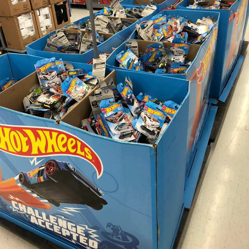 Custom Hot Wheels Dump Bins for Retail - Holidaypac